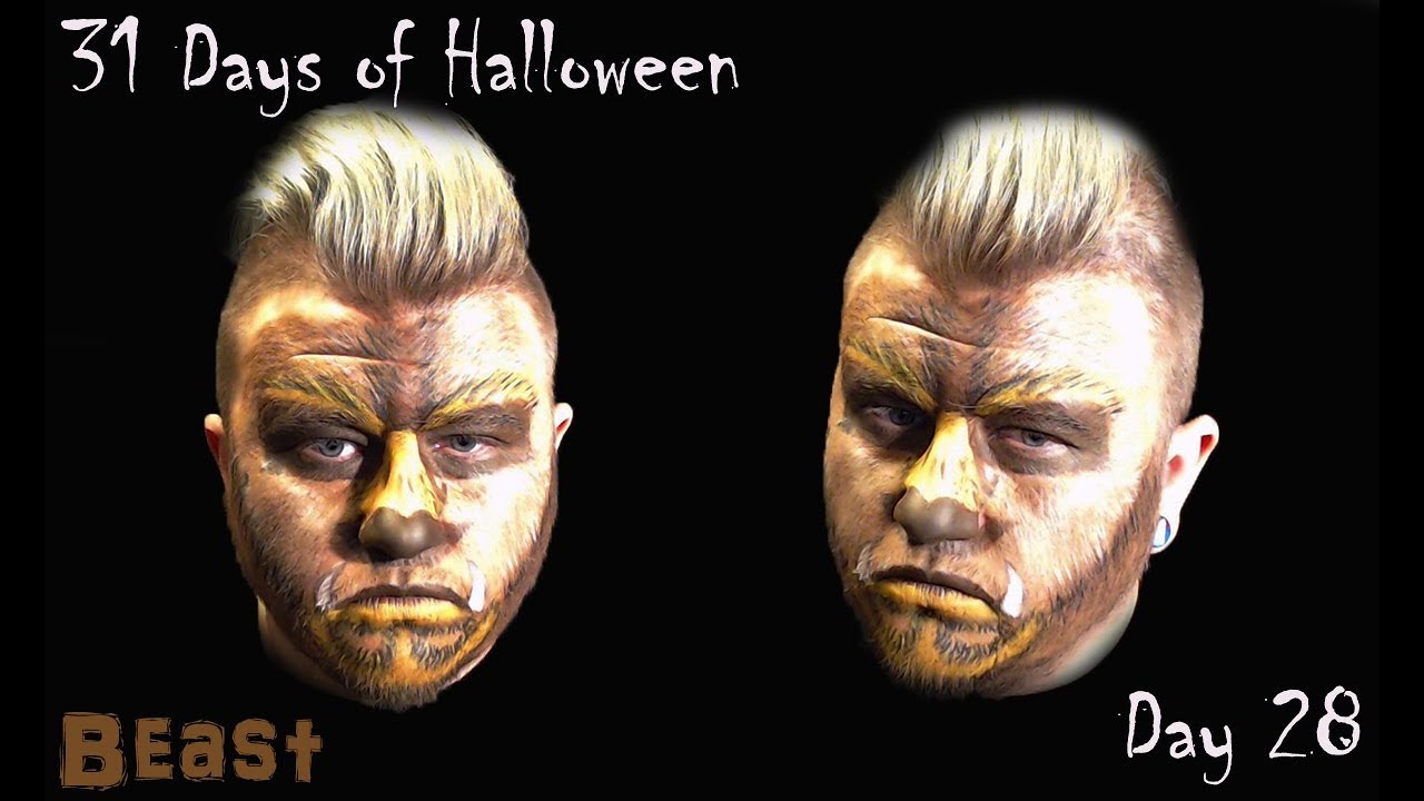 Beast Makeup Tutorial[31 Days of Halloween][Day 28] - YouTube