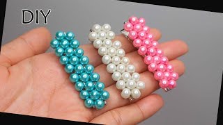 Cara Mem buat JEPIT RAMBUT KOREA dengan senar pancing | How to make pearl Hair Clips Handmade