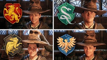 Hogwarts Legacy - All 4 House Intro Scenes & All Sorting Hat Dialogue (4K)