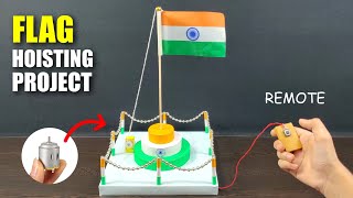 Flag Hoisting Working Model Using Cardboard and DC Motor|| Flag Hoisting Project 
