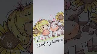 Copic Colouring ‘Sending Sunshine’ #copicsketchmarkers #copiccolors #cardmaking #digitalstamps