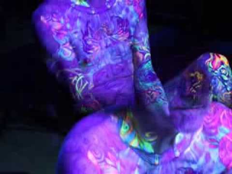 Best UV tattoos in the world Glowrious George - YouTube