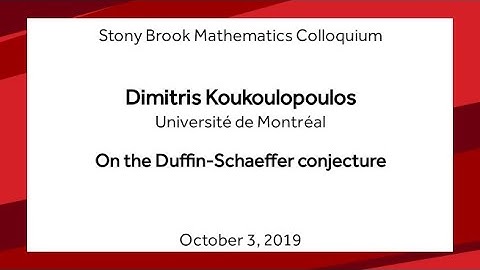 On the Duffin-Schaeffer conjecture - Dimitris Koukoulopoulos