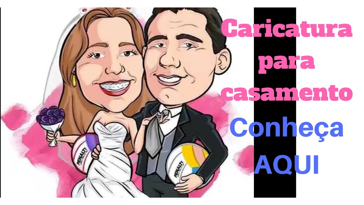 CONVITE CARICATURA DE NOIVOS - COMO FAZER