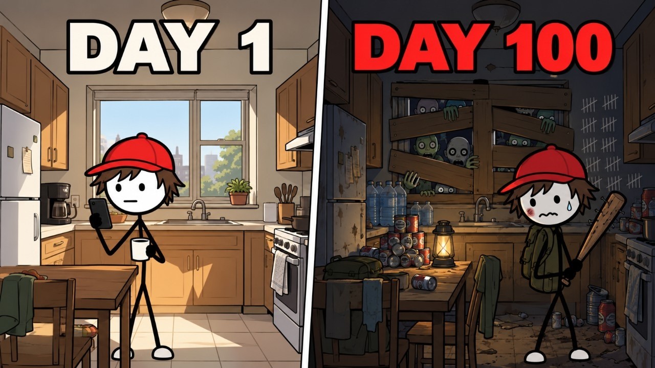 Zombie Outbreak Survival: Day 1 To Day 100 (Full Movie) — Transcript