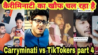 YouTube vs tiktok 👊4| carryminati roast 🤭🧐| tik tok video | new funny tik tok videos | viral videos