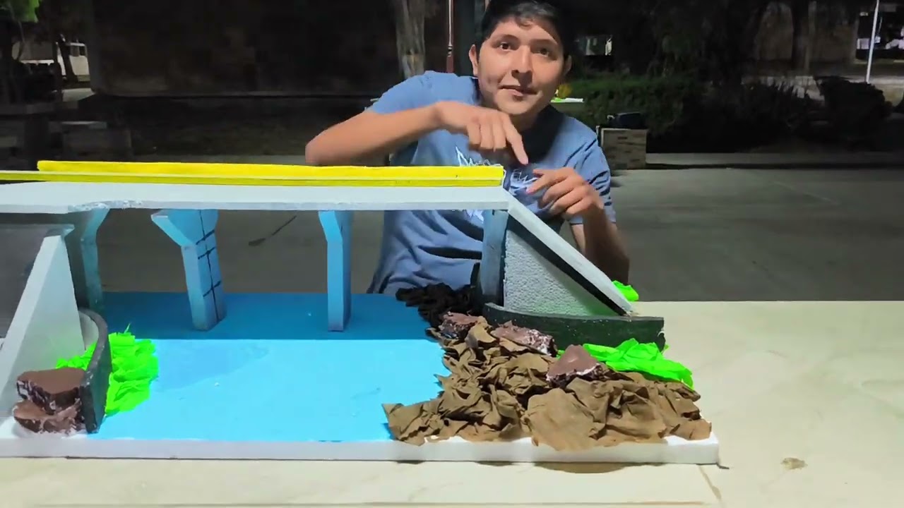 Proceso constructivo de un puente,con curva horizontal a la izquierda 