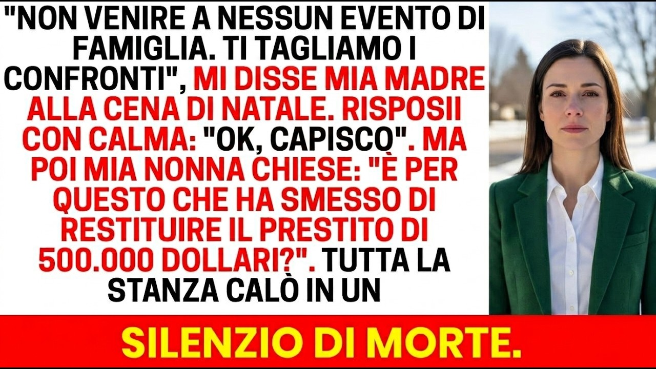 Mia madre si è alzata da tavola la vigilia di Natale e, davanti a tutta la famiglia, ha annunciato: “Non venire a nessun evento familiare. Ti stiamo tagliando fuori.” Ma prima che potessi...