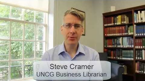 30-Second Welcome from Steve Cramer, UNCG Business Librarian