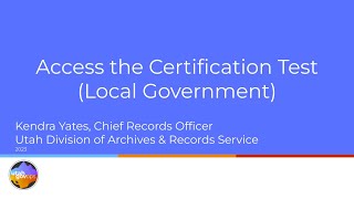 Access the Certification Test (Local Government)