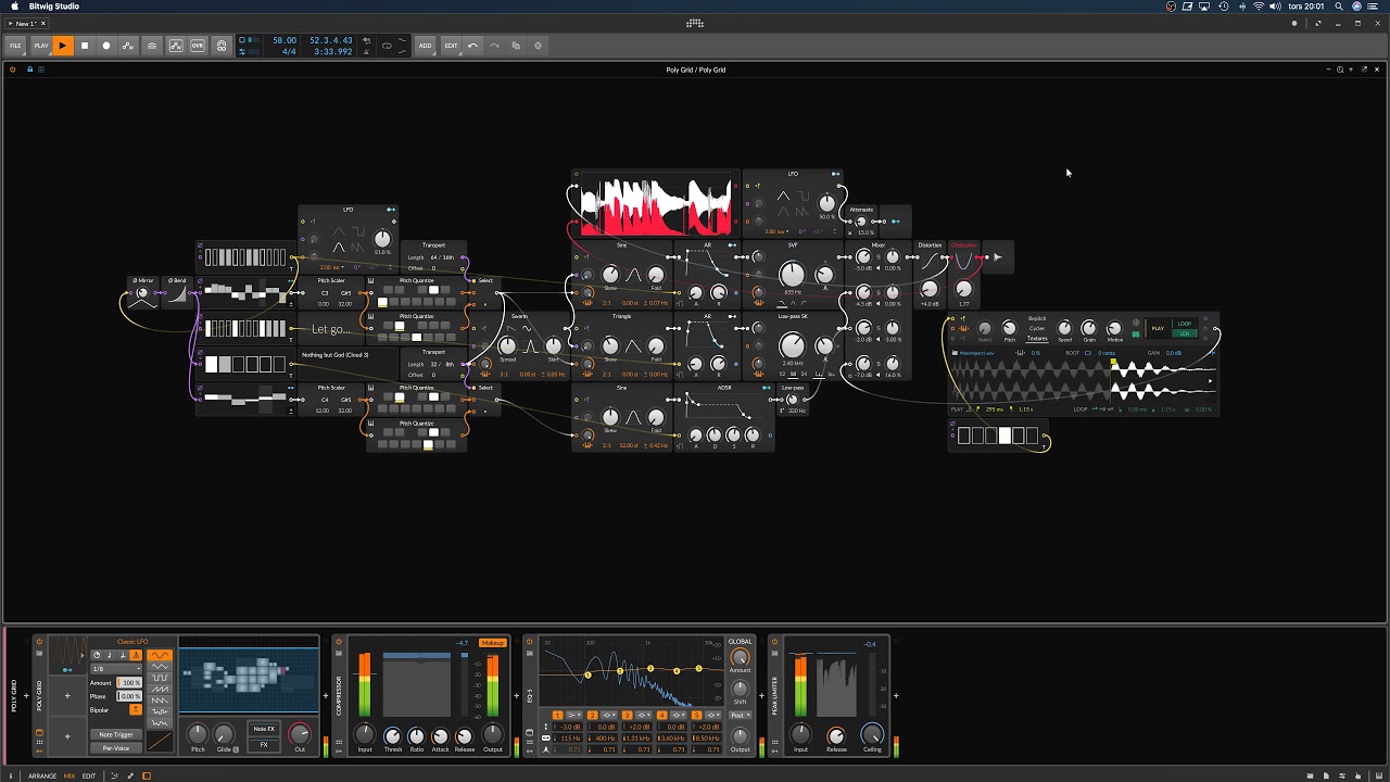 手放す (Bitwig 3 - beta v9)