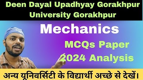 MCQ|Mechanics|Analysis|BSc|Math|4th Semester|DDU Gorakhpur University Gorakhpur