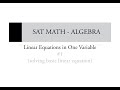 Algebra - Linear Equation in Variable #1 pdf