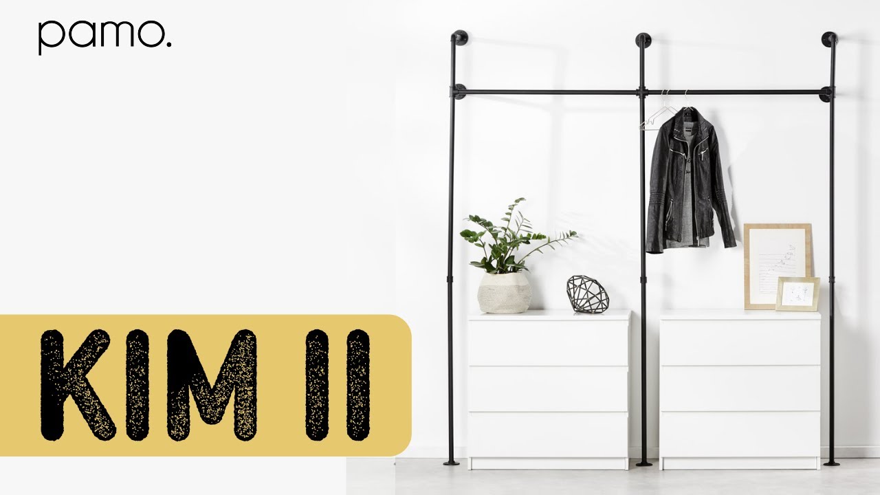 pamo perchero de diseño de loft industrial - KIM II - Ropero de pared