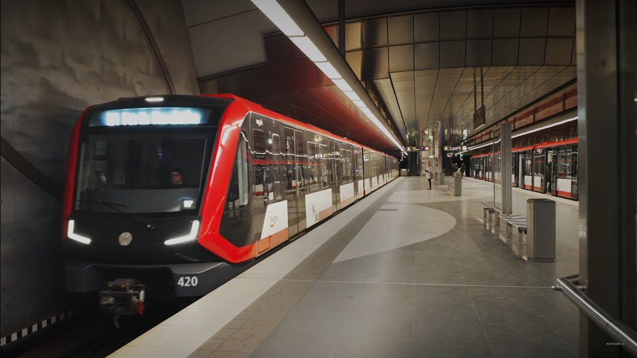 Germany, Nürnberg, U-Bahn ride from Klinikum to Hardhöhe