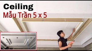 Beautiful Living Room Plaster Ceiling Model | Sample Square Plaster Ceiling | Dang Tran