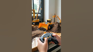 RC-bulldozer transformeert in robot | Miniatuur bouwdiorama POV #kidsshorts #povrc #veo3