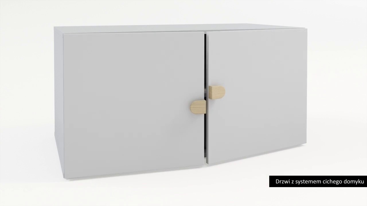 Vox Stige Low Modular 2 Door Cabinet in Grey