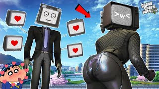 TV MAN FELL IN LOVE WITH TV GIRL In GTA5 || SumitOP