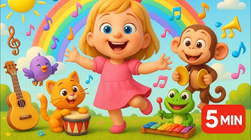 5 Minuten Vrolijke Kinderliedjes 🎶 | Zing en Dans Mee!