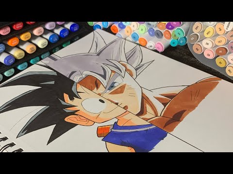 Hello everyone!! Just wanted to share with you all my speed drawing video  of EX BLU Kid Goku. Hope you like it. Pd: this was part of my UI Goku  mural. 