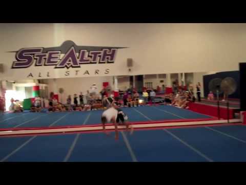 Sickest Tumbling Ever at Stealth Cheer! Quad fulls and punch over 15 people!!!