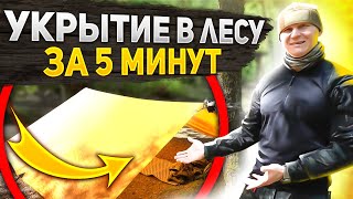 Быстрое Укрытие В Лесу За 5 Минут. От Ветра, Дождя И Солнца