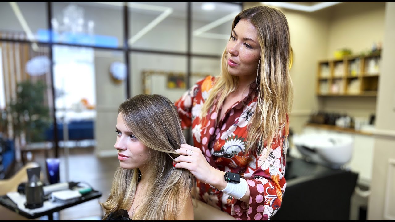 ✂️ (ASMR) Perfect Hair Color and magnificent hair care from Russian Hair Stylist #asmr #haircut