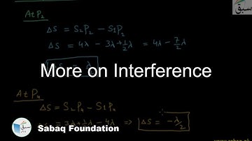 More on Interference, Physics Lecture | Sabaq.pk