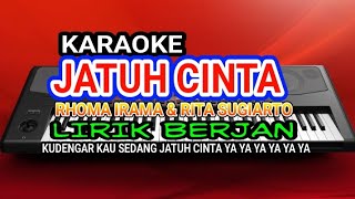 Jatuh Cinta - Karaoke Duet Rhoma Irama \u0026 Rita Sugiarto - Lirik Lagu - Original Dangdut