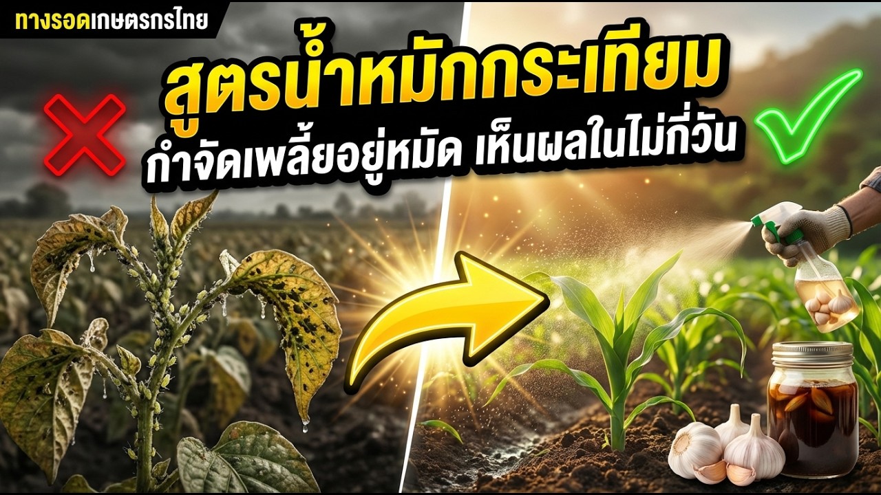 เพลี้ยหายทั้งสวน! น้ำหมักกระเทียมสูตรแรง ใช้ได้จริง