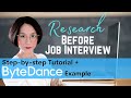 🔥How to Research a Company Before Interview (ByteDance interview example)