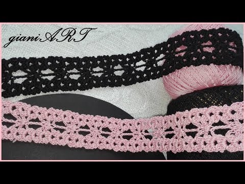Crochet lace ribbon, Crochet lace tape pattern tutorial