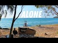 Offthegrid living solo boat mission to a remote beach camp