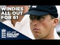 Caddick Takes 4 In 1 Over To Bowl Windies Out For 61 | England v Windies - 2000