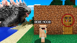 BEBÉ NOOB vs GODZILLA en Minecraft 😱 Godzilla x Kong TROLL + ROLEPLAY