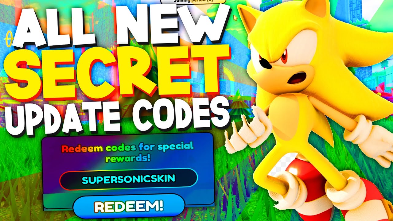 ALL NEW SECRET CHARACTER WORLD 5 UPDATE CODES In SONIC SPEED 