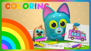 Coloring Cartoon Collection | Sunny and Sky | Educational Cartoons for Kids