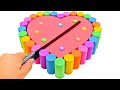 Satisfying Video l How To Make Rainbow Heart Cake with Mad Mattr & Candy Cutting ASMR