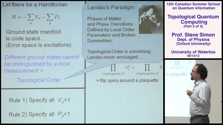 Steve Simon - Topological Quantum Computing (Part 2) - CSSQI 2012