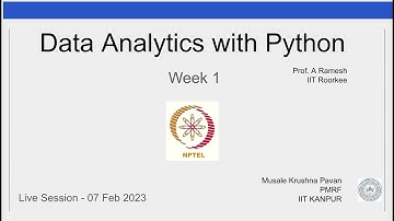Data Analytics with Python - live session 01 - krushna | NPTEL TA