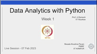 Data Analytics with Python - live session 01 - krushna | NPTEL TA