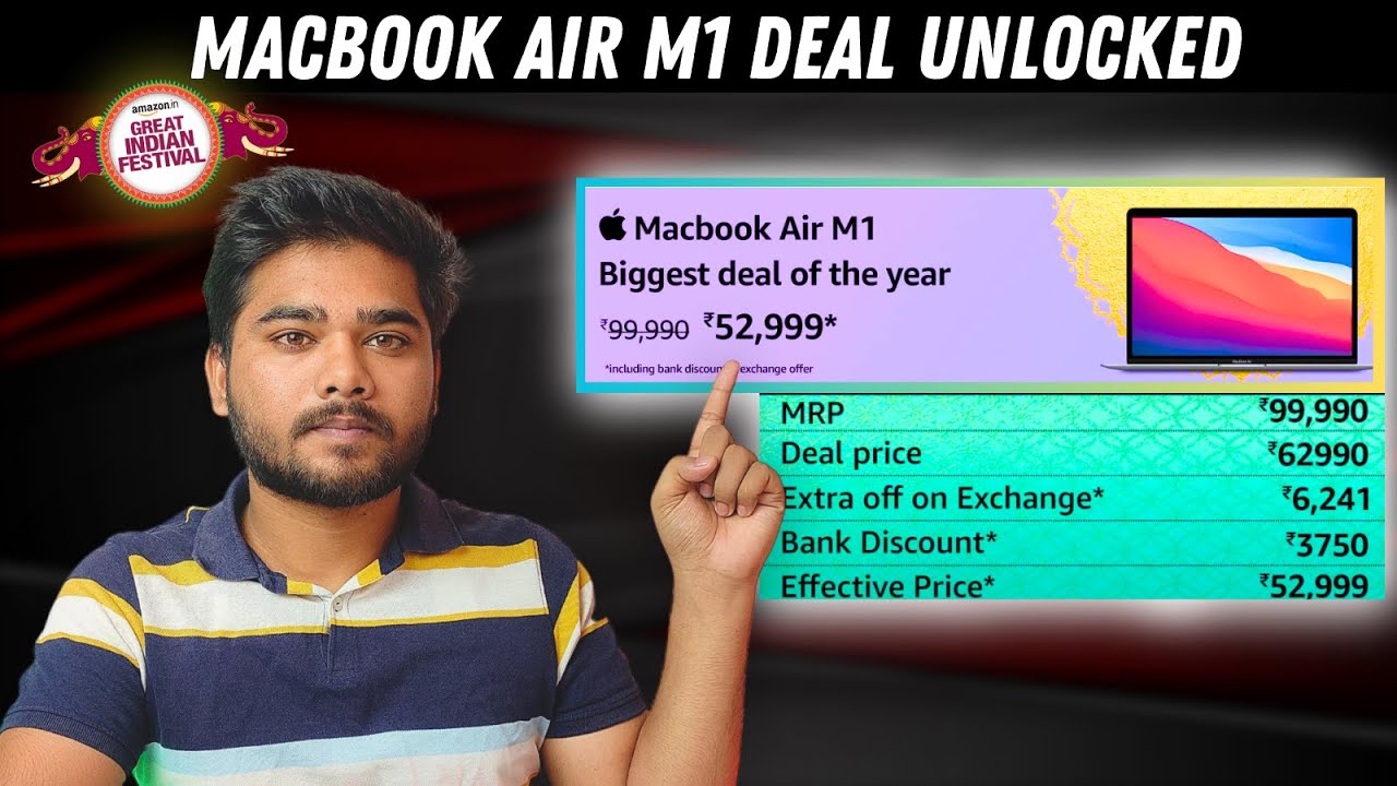 MacBook Air M1 Deal is live..Amazon Great Indian Festival sale - YouTube