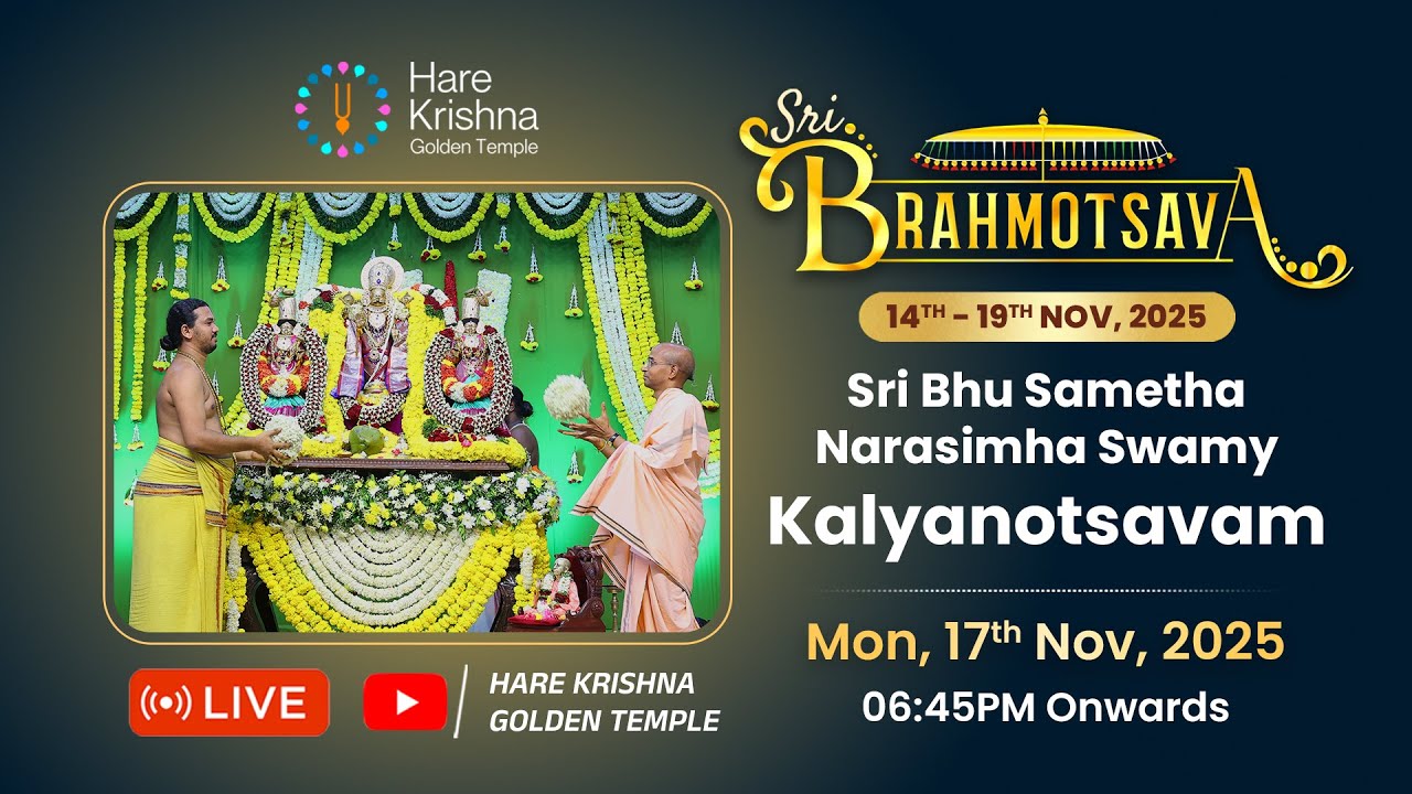 🔴LIVE | Sri Bhu Sametha Narasimha Swamy Kalyanotsavam | Brahmotsava 2025 |Hare Krishna Golden Temple