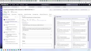 ServiceNow OT demo on OT Visibility, OT Service Management and OT Vulnerability Response