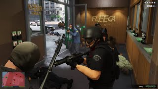GTA 5 - Fleeca Bank Robbery with Franklin & Lamar   Ten Star Escape