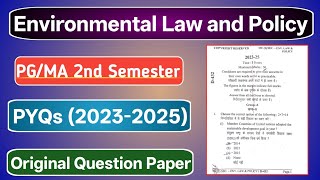 PG 2nd Semester AEC1 PYQs (2023-2025) | Environmental Law and Policy | Ability Enhancement Course |