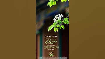 تلاوة ما تيسر من سورة مريم بصوت القارئ الشيخ :أبي عبدالله ماهر الشاذلي حفظه الله ورعاه