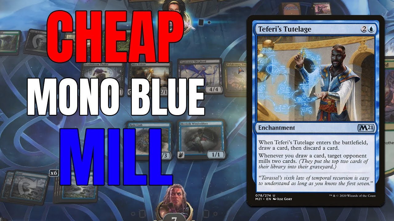 How to play a CHEAP Mono Blue Mill Deck MTG Arena 2021 YouTube