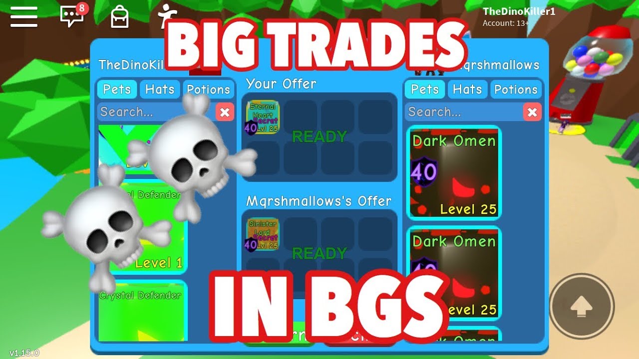 Big Bubble Gum Simulator Trades Roblox Youtube - roblox trading bubble gum simulator